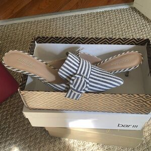 Charles by Charles David Acapulco Mule Navy Striped Linen Size 9.5